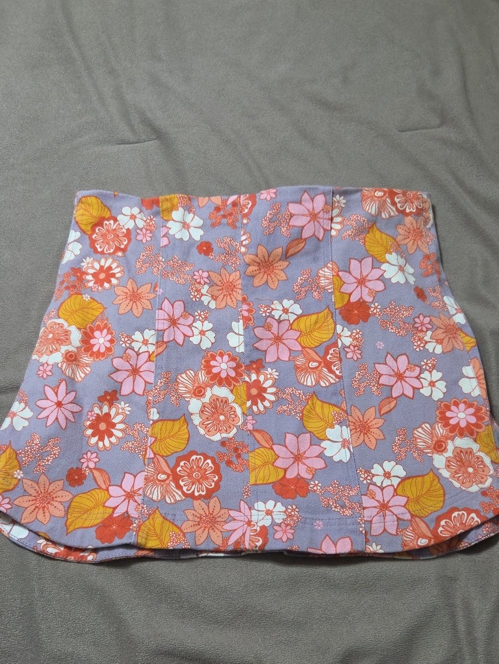 Floral Lavender A-Line Mini Skirt